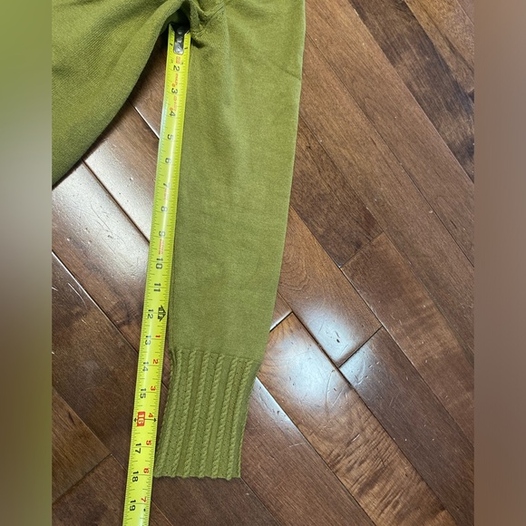 Vila Milano Open Front Knit Cardigan Womens Medium Army Green Long Sleeve - Picture 6 of 8